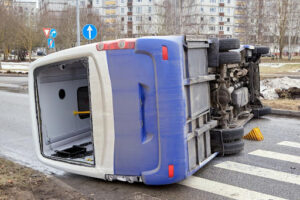 Delivery van truck accident.